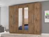 Guarda-roupa Casal 6 Portas 4 Gavetas - Araplac Bello com Espelho