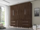 Guarda-roupa Casal 6 Portas 4 Gavetas - Araplac Viseu 6040-77