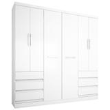 Guarda roupa Casal 6 Portas 6 Gavetas 2177 Araplac Branco
