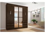 Guarda-roupa Casal 6 Portas 6 Gavetas Araplac - 217729-77 com Espelho