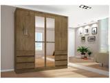 Guarda-roupa Casal 6 Portas 6 Gavetas Araplac - 217729-88 com Espelho