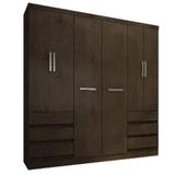 Guarda Roupa Casal 6 Portas 6 Gavetas Araplac Imbuia - 2177