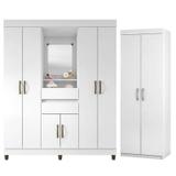 Guarda Roupa Casal 962 e Armário Multiuso 6020 Branco - Araplac