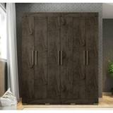 Guarda Roupa Casal Araplac 1962 6 Portas 2 Gavetas Imbuia Fosco