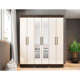 Guarda Roupa Casal Araplac 2062 6 Portas 2 Gavetas Imbuia/Baunilha