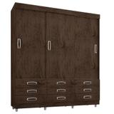 Guarda Roupa Casal Atraente 3900 Imbuia Avelã Flex Araplac