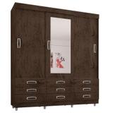 Guarda Roupa Casal Atraente 4900 Imbuia Avelã Flex Araplac