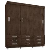 Guarda-roupa Casal com 3 Portas e 9 Gavetas 3900-Araplac