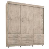 Guarda-roupa Casal com 3 Portas e 9 Gavetas 3900-Araplac