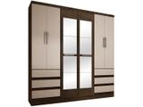 Guarda-roupa Casal com Espelho 6 Portas 6 Gavetas - Araplac Bento