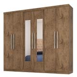 Guarda-roupa Casal com Espelho 6 Portas e 4 Gavetas 7000-Araplac