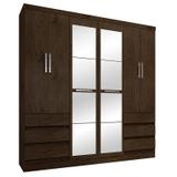 Guarda-roupa Casal com Espelho 6 Portas e 6 Gavetas 4177-Araplac