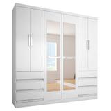 Guarda-roupa Casal com Espelho 6 Portas e 6 Gavetas 4177-Araplac