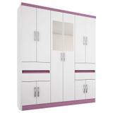 Guarda Roupa Casal Exellence 2430 Branco Lilás Flex - Araplac