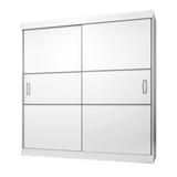 Guarda Roupa Casal Flex 2 Portas De Correr Branco E Preto Araplac