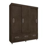 Guarda-Roupa Casal Gongo 3PT Imbuia - Araplac