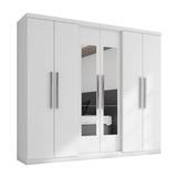 Guarda roupa de casal 6 portas com espelhos Araplac Romeo Branco