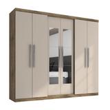 Guarda roupa de casal 6 portas com espelhos Araplac Romeo Demolição Off White