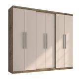 Guarda roupa de casal 6 portas com portas de correr Araplac Romeo Demolição Off White