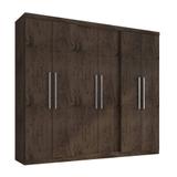 Guarda roupa de casal 6 portas com portas de correr Araplac Romeo Imbuia