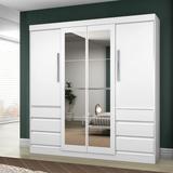 Guarda Roupas Araplac de Casal 1755 4 Portas e 6 Gavetas Branco