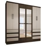 Guarda Roupas Casal 6 Portas 6 Gavetas com Espelho 4177 Araplac