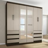Guarda Roupas Casal 6 Portas 6 Gavetas com Espelho 4177 Araplac