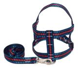 Guia com peitoral 25mm preto quadriculado tamanho 6 (53 cm a 70 cm) - Nica pet