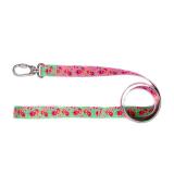 Guia de passeio para cachorro FLOWERS - verde e rosa - WALKIEDOG