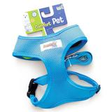 Guia e Peitoral American Pets Confort Azul