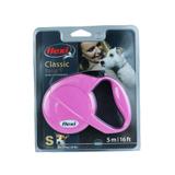 Guia Retrátil Classic Basic Rosa P Flexi - Até 12Kg