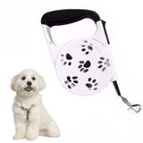 Guia Retrátil Coleira Branco 3m Trava Cachorro 20kg Passeio Segurança Western Pet