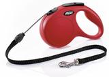 Guia Retrátil Corda Basic 2 - Médio 20kg - 5Mt - Vermelho - Flexi
