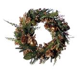 Guirlanda De Natal Porta Decoração 54 Cm Dourado - Cromus