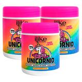 ilike 3 Máscara Brilho Intenso De Unicórnio 250ml - Ilike professional