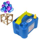 Inflador de Bexiga e Balão Mazzilli 2 Bicos Medidor MDF 220v Azul