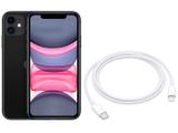 iPhone 11 Apple 128GB Preto 6,1” 12MP iOS + Cabo - de USB-C para Lightning Apple 1m Original