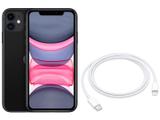 iPhone 11 Apple 64GB Preto 6,1” 12MP iOS + Cabo - de USB-C para Lightning Apple 1m Original