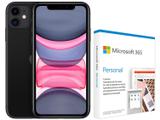 iPhone 11 Apple 64GB Preto 6,1” 12MP - iOS + Microsoft 365 Personal Office 365 apps 1TB