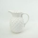 Jara de ceramica branca abacaxi 20cm x 14,5cm x 22,5cm - Btc decor