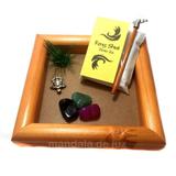 Jardim Zen Quadrado Marrom Feng Shui 13cm - 762 - Mandala de luz