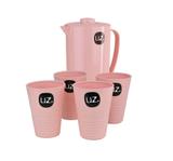 Jarra 2 Litros Com 4 Copos Rosa Claro 300 Ml - Uz