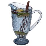 Jarra de Vidro Bico de Jaca Azul Água suco vinho 1,2 Litros - Casambiente