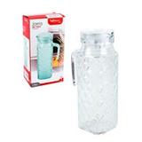 Jarra de vidro relevo toquio c/tp. de plastico branco 1 lt na caixa wx6302 wellmix