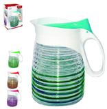 Jarra De Vidro Relevo Transcolor Creta Com Tampa De Plastico 1,35L Na Caixa - Wellmix