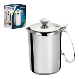 Jarra leiteira em inox com tampa 750ml cremeira premium luxo - Gimp