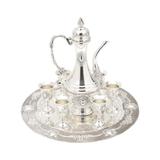 Jg 6 Taças P/Vinho De Zinco C/1 Jarra De Zinco E 1 Bandeja De Zinco - F9-3999 - Prestige