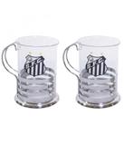 Jg Com 2 Canecas De Vidro 200ml - Santos - Mileno
