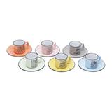 Jogo 06 xícaras café 80 ml words bon gourmet