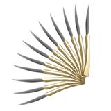Jogo 12 Facas Para Mesa Wolff Berna Aço Inox E Dourado